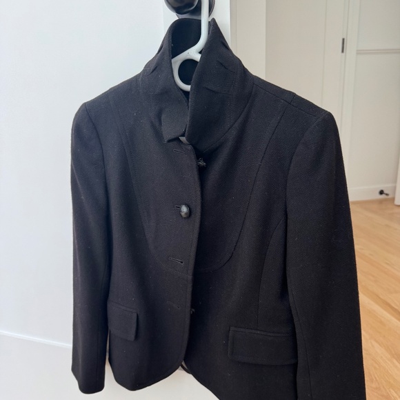 J. Crew Jackets & Blazers - J Crew Black tweed stand collar jacket size 4